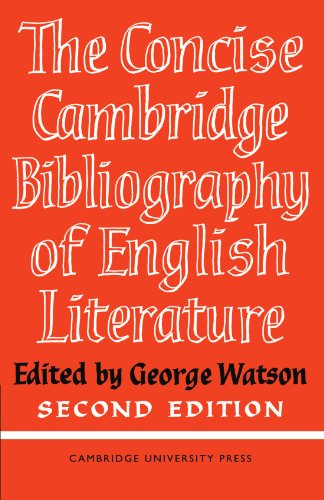 The Concise Cambridge Bibliography of English Literature, 1600 1950