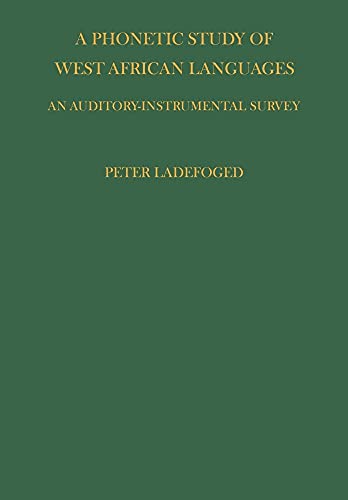 Phonetic Study of West African Languages