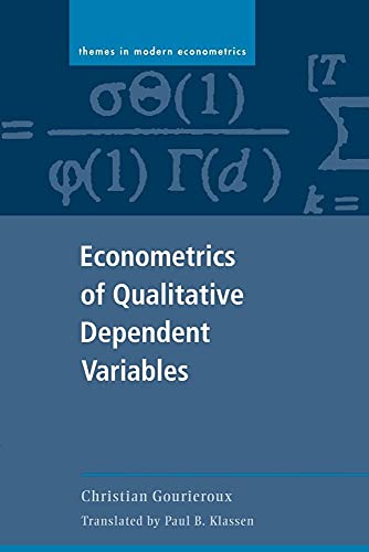 Econometrics of Qualitative Dependent Variables