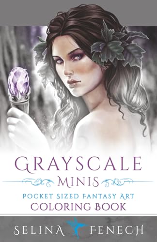 Grayscale Minis - Pocket Sized Fantasy Art Coloring Book
