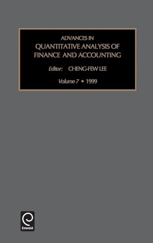 Advances in Quantitative Analysis of Finance and Accounting
