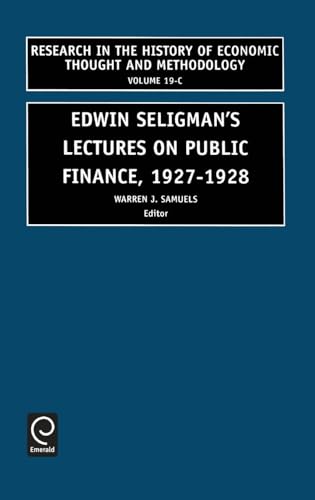 Edwin Seligman's Lectures on Public Finance, 1927/1928