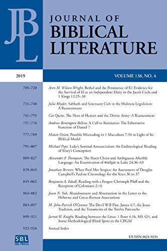 Journal of Biblical Literature 138.4 (2019)