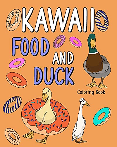 Kawaii Food and Duck Coloring Book