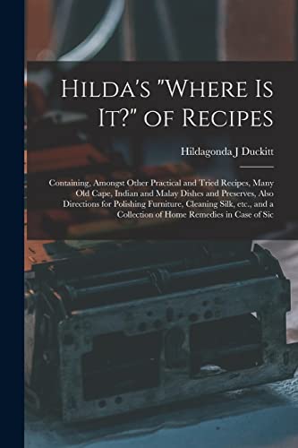 Hilda's 'where is it?' of Recipes