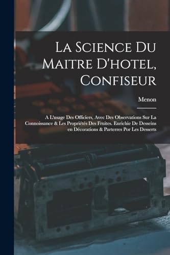 La science du maitre d'hotel, confiseur