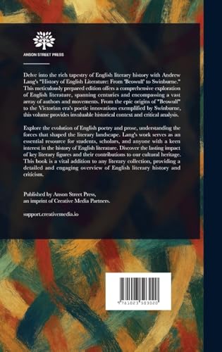 History of English Literature From 'Beowulf' to Swinburne