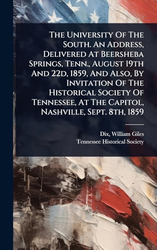 The University Of The South. An Address, Delivered At Beersheba Springs, Tenn., August 19th And 22d, 1859, And Also, By Invitation Of The Historical Society Of Tennessee, At The Capitol, Nashville, Sept. 8th, 1859
