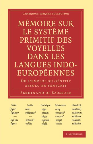 Memoire Sur Le Systeme Primitif Des Voyelles Dans Les Langues Indo-Europeennes