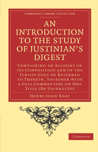 An Introduction to the Study of Justinian's Digest