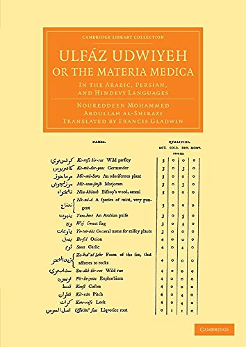Ulfaz Udwiyeh, or the Materia Medica
