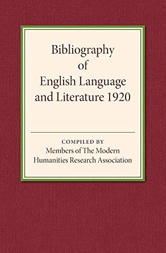Bibliography of English Language and Literature 1920