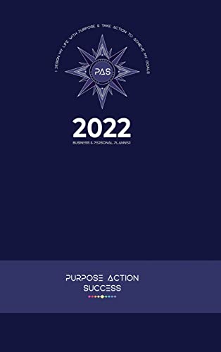 11-in-1 2022 PLANNER 6x9' | 24-Hour Time Slots | Personal Business | 24 Hour Planner Daily Diary | Hardcover | Matte Finish | Purpose Action Success | V4 | Navy Planner