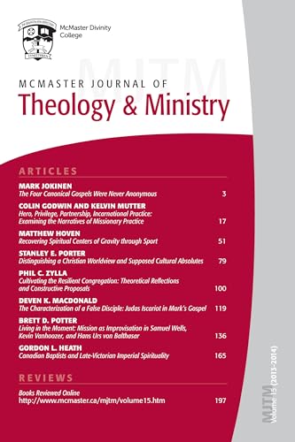 McMaster Journal of Theology and Ministry