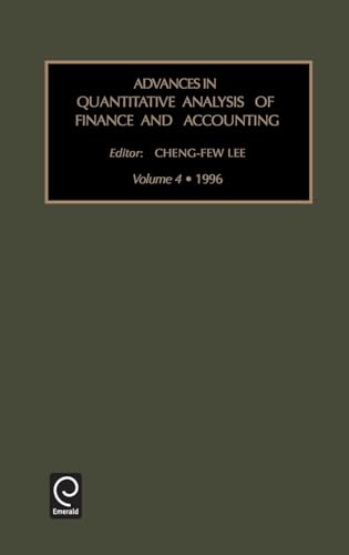 Advances in quantitative analysis of finance and accounting
