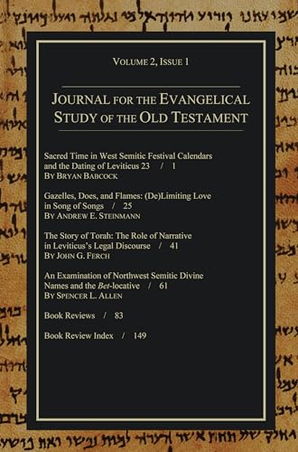 Journal for the Evangelical Study of the Old Testament, 2.1