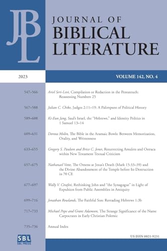 Journal of Biblical Literature 142.4 (2023)