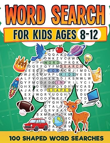 Word Search For Kids Ages 8-12 | 100 Fun Shaped Word Search Puzzles | Childrens Activity Book | Advanced Level Puzzles | Search and Find to Improve Vocabulary and Spelling Skills| Large Print