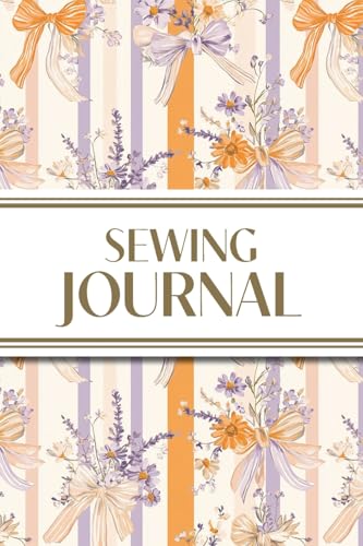 Sewing Journal (Orange and Purple Wildflower Bows with Vertical Stripes)