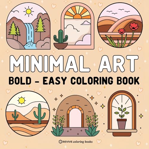 Bold & Easy Minimal Art Coloring Book for Adults & Teens