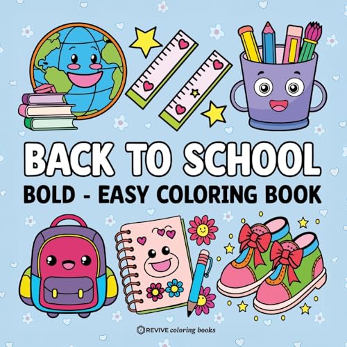 Bold & Easy Back to School Coloring Book for Kids