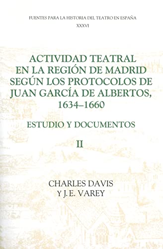 Actividad Teatral En La Region de Madrid Segun Los Protocolos de Juan Garcia de Albertos, 1634-1660