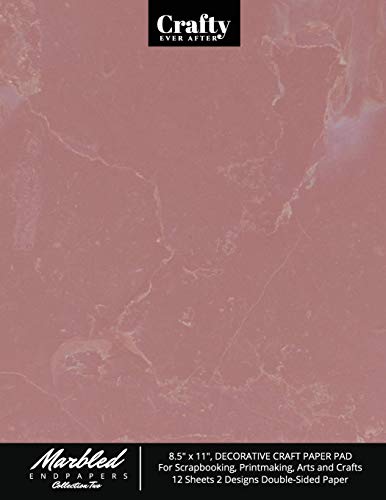 Marbled Endpapers Collection Two, 8.5' x 11', Decorative Craft Paper Pad for Scrapbooking, Printmaking, Arts and Crafts