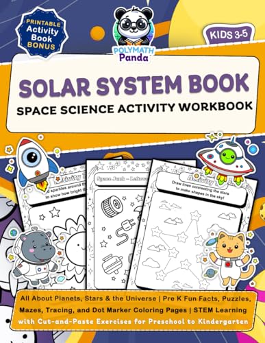 Solar System Book for Kids 3-5 Space Science Activity Workbook