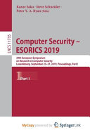 Computer Security - ESORICS 2019
