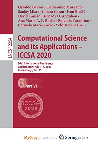 Computational Science and Its Applications - ICCSA 2020
