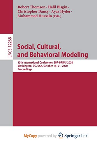 Social, Cultural, and Behavioral Modeling