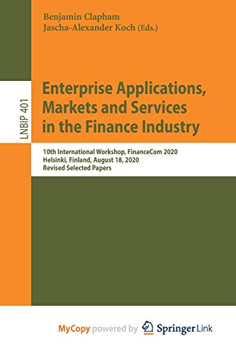 Enterprise Applications, Markets and Services in the Finance Industry