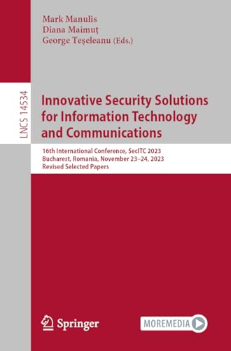 Innovative Security Solutions for Information Technology and Communications