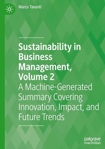 Sustainability in Business Management, Volume 2