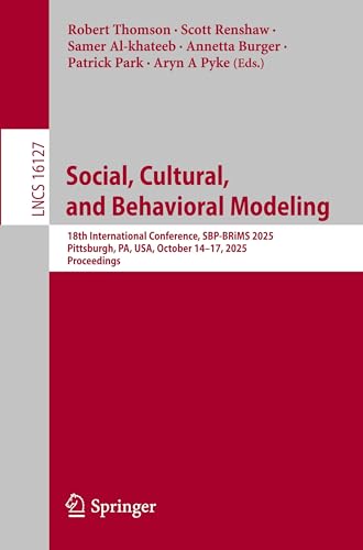 Social, Cultural, and Behavioral Modeling