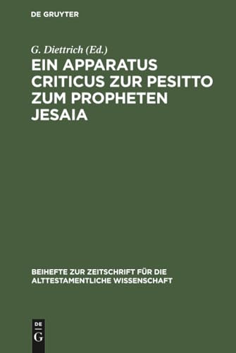 Ein Apparatus criticus zur Pesitto zum Propheten Jesaia