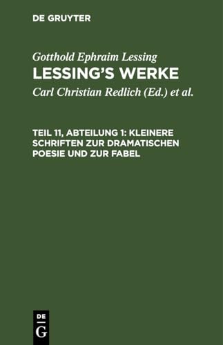 Kleinere Schriften zur dramatischen Poesie und zur Fabel