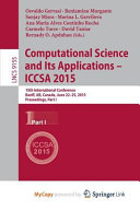 Computational Science and Its Applications -- ICCSA 2015