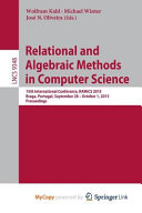 Relational and Algebraic Methods in Computer Science