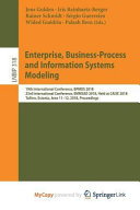 Enterprise, Business-Process and Information Systems Modeling