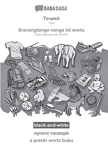 Tajik (in cyrillic script) - Sranantongo with articles (in srn script), visual dictionary, BW