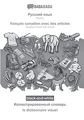 Russian (in cyrillic script) - français canadien avec des articles, visual dictionary, BW