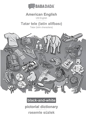 American English - Tatar (latin characters) (in latin script), pictorial dictionary, BW