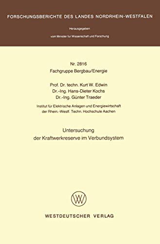Untersuchung Der Kraftwerkreserve Im Verbundsystem