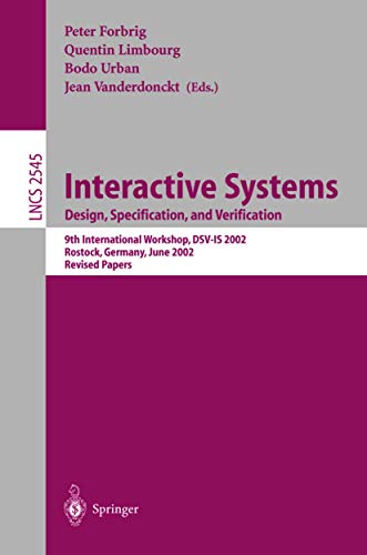 Interactive Systems. Design, Specification, and Verification
