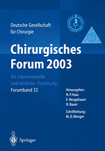 Chirurgisches Forum 2003 Fur Experimentelle Und Klinische Forschung