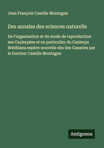 Des annales des sciences naturelle
