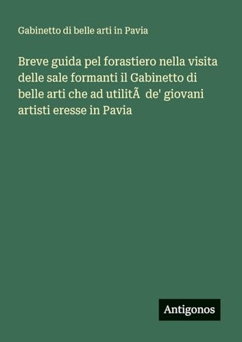 Breve guida pel forastiero nella visita delle sale formanti il Gabinetto di belle arti che ad utilitÃ  de' giovani artisti eresse in Pavia