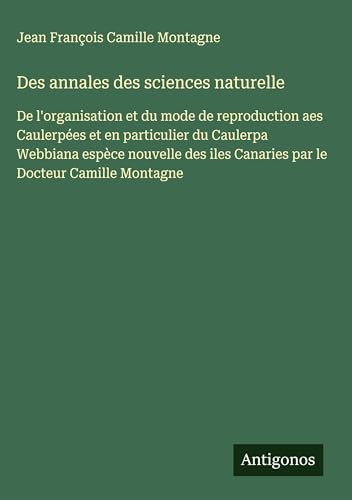 Des annales des sciences naturelle