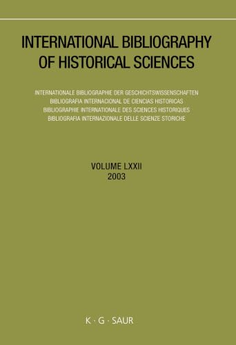 International Bibliography of Historical Sciences, Volume 72